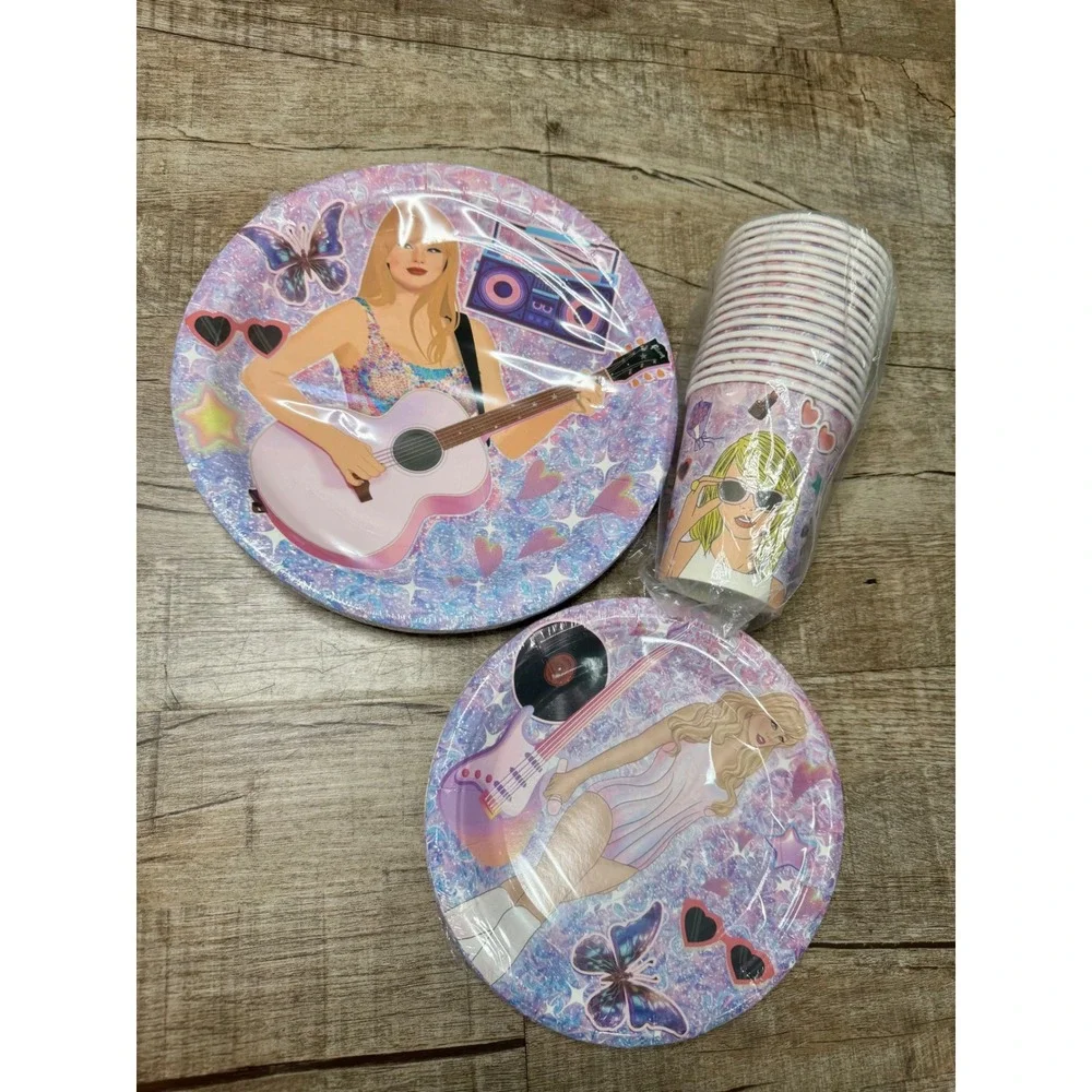 Pop Star Taylor Swift Music Theme Birthday Party Supplies Set
